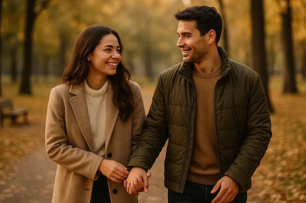 Para, która odczuwa bliskość i intymność pomimo wyzwań związku na odległość.