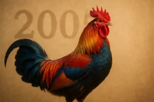 A vibrant Rooster symbolizing the 2005 zodiac sign, capturing its confident essence.