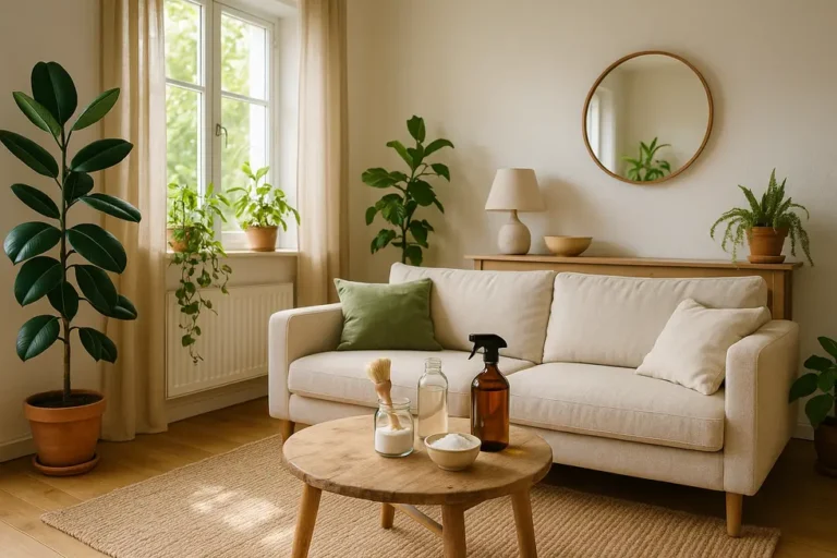 Przyjemna przestrzeń mieszkalna po odświeżeniu ekologicznymi metodami.