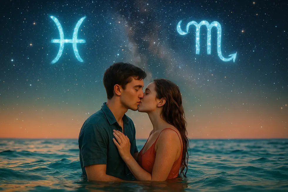 Oceany gwiazd i emocji, symbolizujące intymność Ryby i Skorpiona.