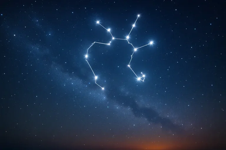 Nocne niebo zkonstelacją Strzelca, symbolizujące jego naturę i pasję do podróży.