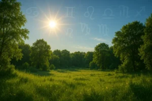 A colorful summer scene featuring the sun and zodiac symbols, reflecting the essence of the article's exploration.