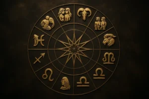 Elegancka kompozycja symboli zodiaku przedstawiająca ich unikalność i wspólne cechy.