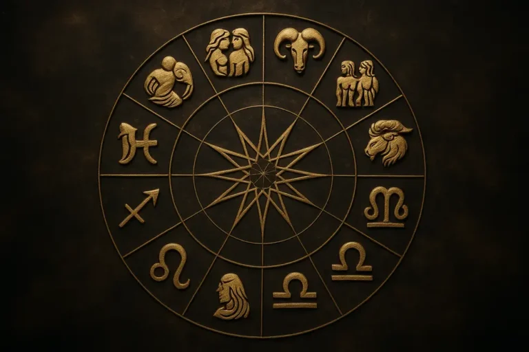 Elegancka kompozycja symboli zodiaku przedstawiająca ich unikalność i wspólne cechy.