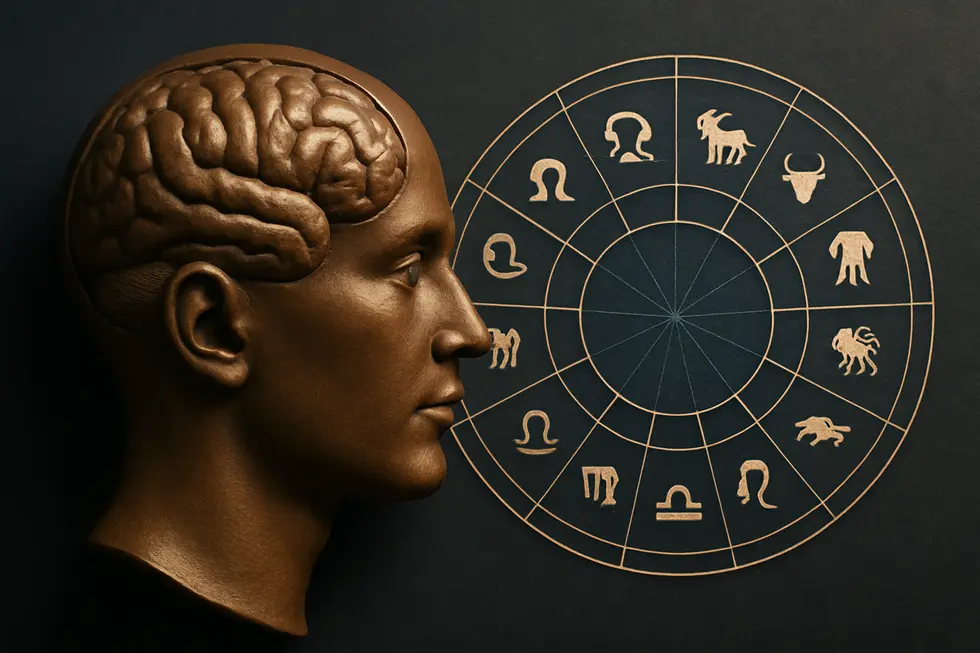 Wizualizacja symboli zodiaku ilustrująca różnorodność inteligencji w kontekście astrologii.