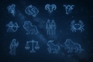 A stunning celestial image showcasing various zodiac signs in a night sky, highlighting their uniqueness.