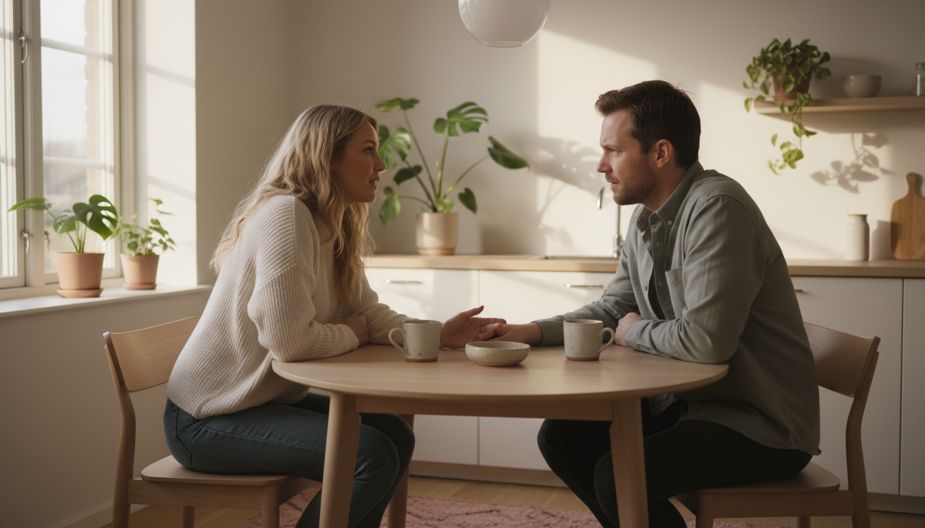Para podczas poważnej rozmowy - jak rozmawiać o trudnych tematach w związku