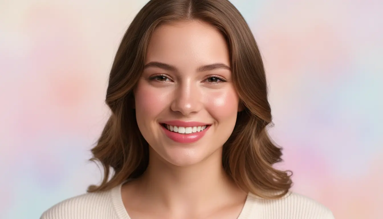Młoda kobieta z czystą zdrową skórą twarzy uśmiechająca się pewnie po skutecznym leczeniu jak pozbyć się trądziku