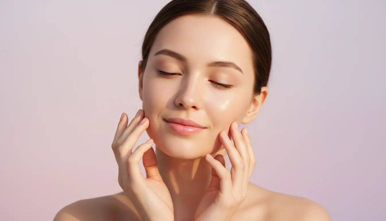 Kobieta delikatnie pielęgnująca skórę twarzy stosując skuteczne metody jak pozbyć się trądziku i zaskórników