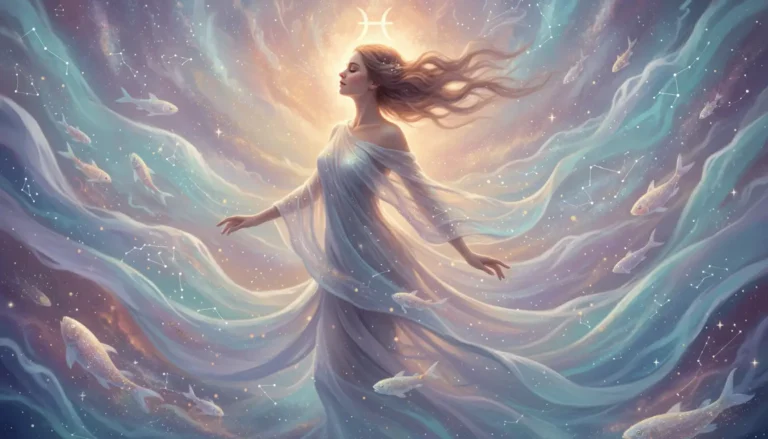 Ryby znak zodiaku mistyczna ilustracja z kosmiczną wodą i eterycznym blaskiem symbolizująca duchowość i intuicję Ryb