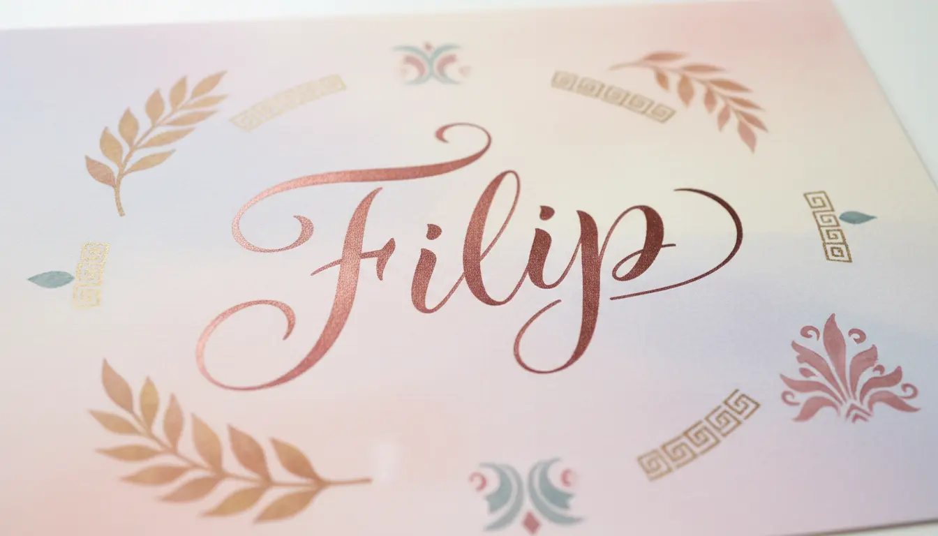 Znaczenie imienia Filip pochodzi od greckiego Philippos oznaczającego miłośnika koni symbolizujące szlachectwo i energię