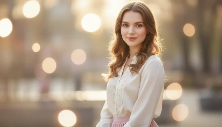 Portret eleganckiej kobiety o imieniu Hanna symbolizującej łaskę wdzięk i ciepło jakie niesie znaczenie tego hebrajskiego imienia