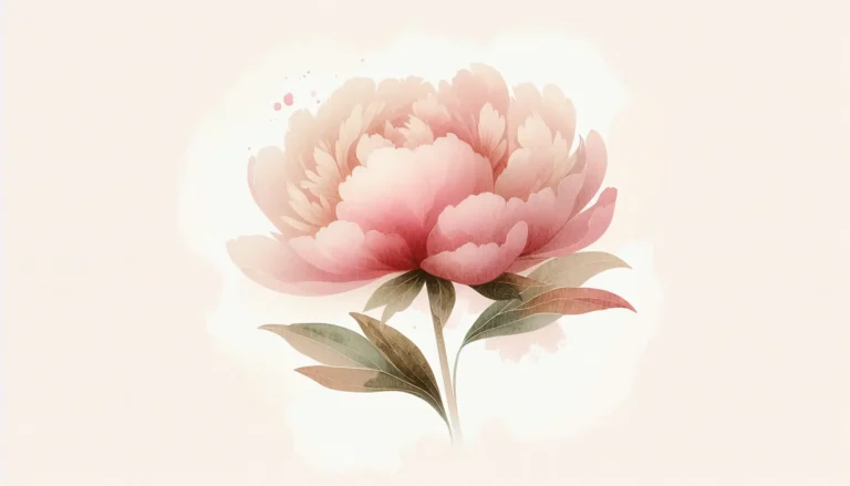 Romantyczna pastelowa ilustracja piwonii symbolizująca ponadczasową elegancję imienia Ada jako idealnego wyboru dla dziewczynki