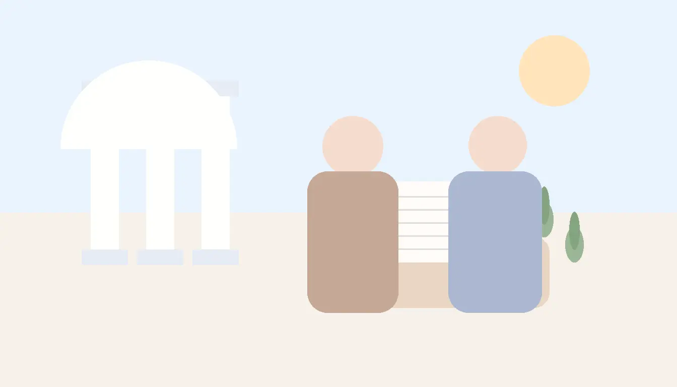 Ilustracja pokazująca wybór imienia dla dziecka przy stole, inspirowana artykułem imiona greckie i ich znaczenie oraz pochodzenie