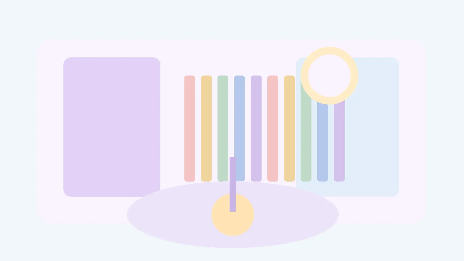 Pastelowa ilustracja dziecięcego pokoju i biblioteczki podkreślająca znaczenie imienia Julian, jego kulturę, spokój i rodzinne skojarzenia