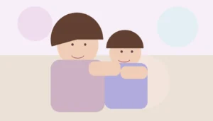 Znaczenie imienia Maksymilian pokazane w rodzinnej pastelowej scenie z mamą i synem we wnętrzu w stylu lifestyle